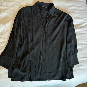 Zara Black Oversized Button Down